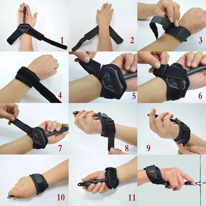 1X Elong Archery Caliper Release Aid Black Color Compound Bow Strap Shooting Pro Arrow Trigger Wristband Archery Bow - PST PS Tradings