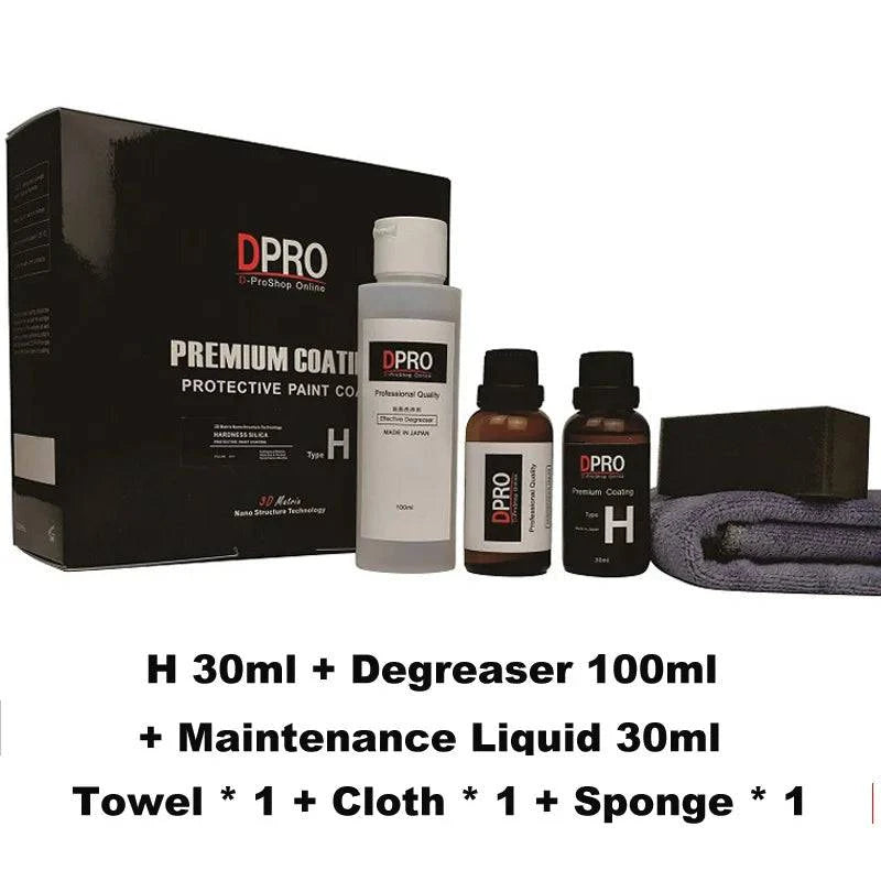 Dpro 9H Ceramic Car Coating Liquid Glass Waterproof Nano Ceramics Paint Care Anti-scratch Hydrophobic Car Detailing Polish Kit - Property & Safety Tradings