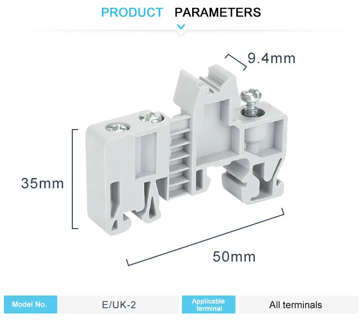 End Bracket Stop For NS35 DIN Rail Terminal Block E/UK E/UK2 EW35 WKF35 249-117 End Clamp For Universal Connector Marker Holder - PST PS Tradings