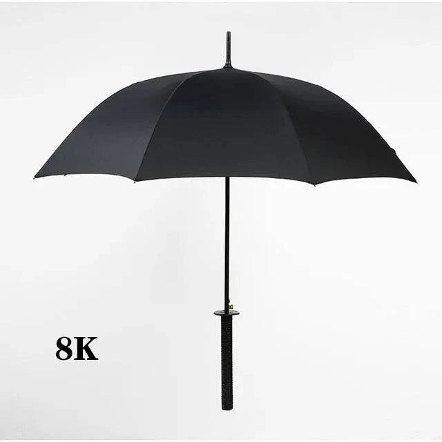 8K Creative black Japanese Long Handle Large Windproof Samurai Sword Umbrella Japan Ninja Sun Umbrella Straight Umbrella Open - PST PS Tradings