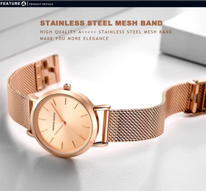 Drop Shipping A++++ Quality Stainless Steel Band Japan Quartz Movement Waterproof Women Full Rose Gold Ladies Luxury Wrist Watch - Property & Safety Tradings