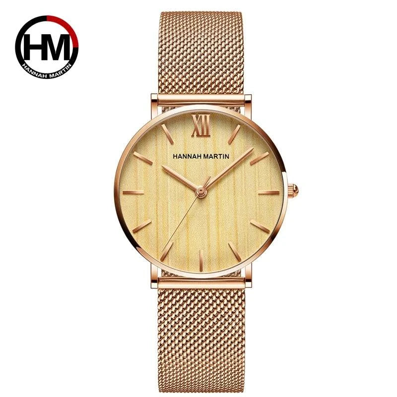 Drop Shipping A++++ Quality Stainless Steel Band Japan Quartz Movement Waterproof Women Full Rose Gold Ladies Luxury Wrist Watch - Property & Safety Tradings