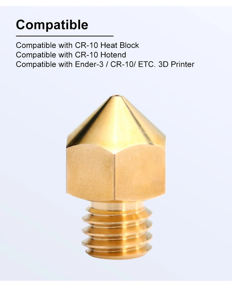 trianglelab Top quality Brass MK8 Nozzle for 3D printers hotend 1.75MM Filament  J-head cr10 heat block ender3 hotend m6 Thread