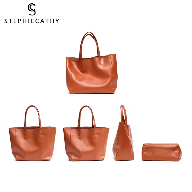 SC Luxury Brand Cow Leather Tote Bags Designer Cowhide Handbags Women Shoulder Bags Fashion Female Large Capacity Liner Bag - Property & Safety Tradings