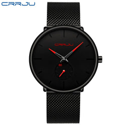 CRRJU Fashion Mens Watches Top Brand Luxury Quartz Watch Men Casual Slim Mesh Steel Waterproof Sport Watch Relogio Masculino - Property & Safety Tradings