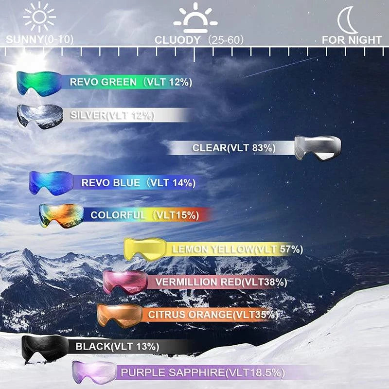 MAXJULI Brand Professional Ski Goggles Double Layers Lens Anti-fog UV400 Ski Glasses Skiing Men Women Snow Goggles - Property & Safety Tradings