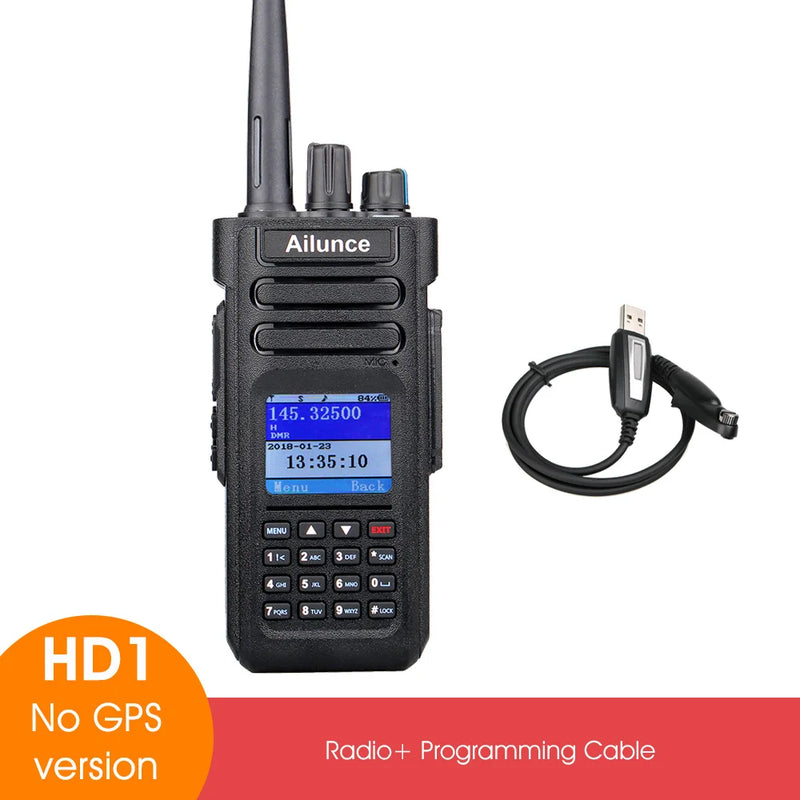 Ailunce HD1 DMR Digitales Walkie-Talkie, Amateurfunk, große Reichweite, Zwei-Wege-Radio, Walkie-Talkie, GPS, VHF, UHF, Dualband-Transceiver