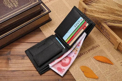 JINBAOLAI Genuine Leather Men Wallets Short Design ID Card Holder Waterproof Black Male Wallet Casual Top Quality Men Purse - PST PS Tradings