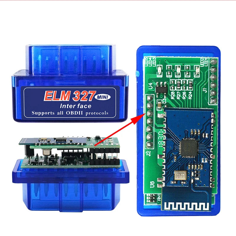 Super Mini ELM327 V1.5 PIC1825K80 Chip Bluetooth-Compatible Double Board OBD2 Diagnostic Tool ELM 327 V1.5 for OBDII Protocols - PST PS Tradings