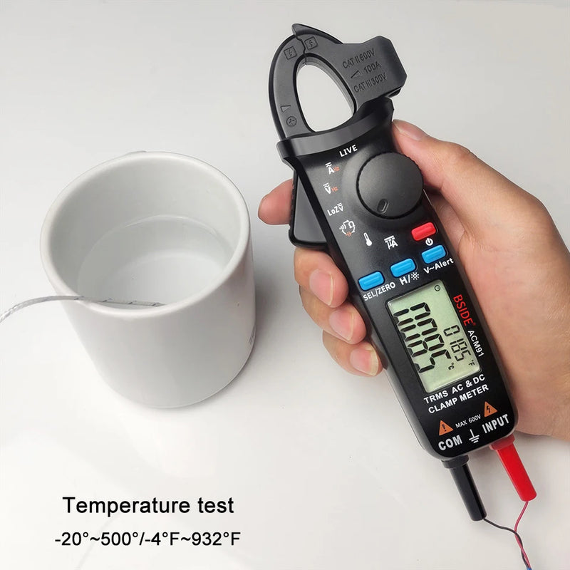 BSIDE Digital Clamp Meter 1mA High-Precision Ammeter Pliers True RMS DC AC Current Car Repair Electrical Temp Tester Multimeter