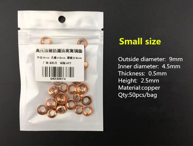 50 pcs high pressure pipe nest copper pad cone gasket for high pressure oil tube anti oil leaking gasket - PST PS Tradings