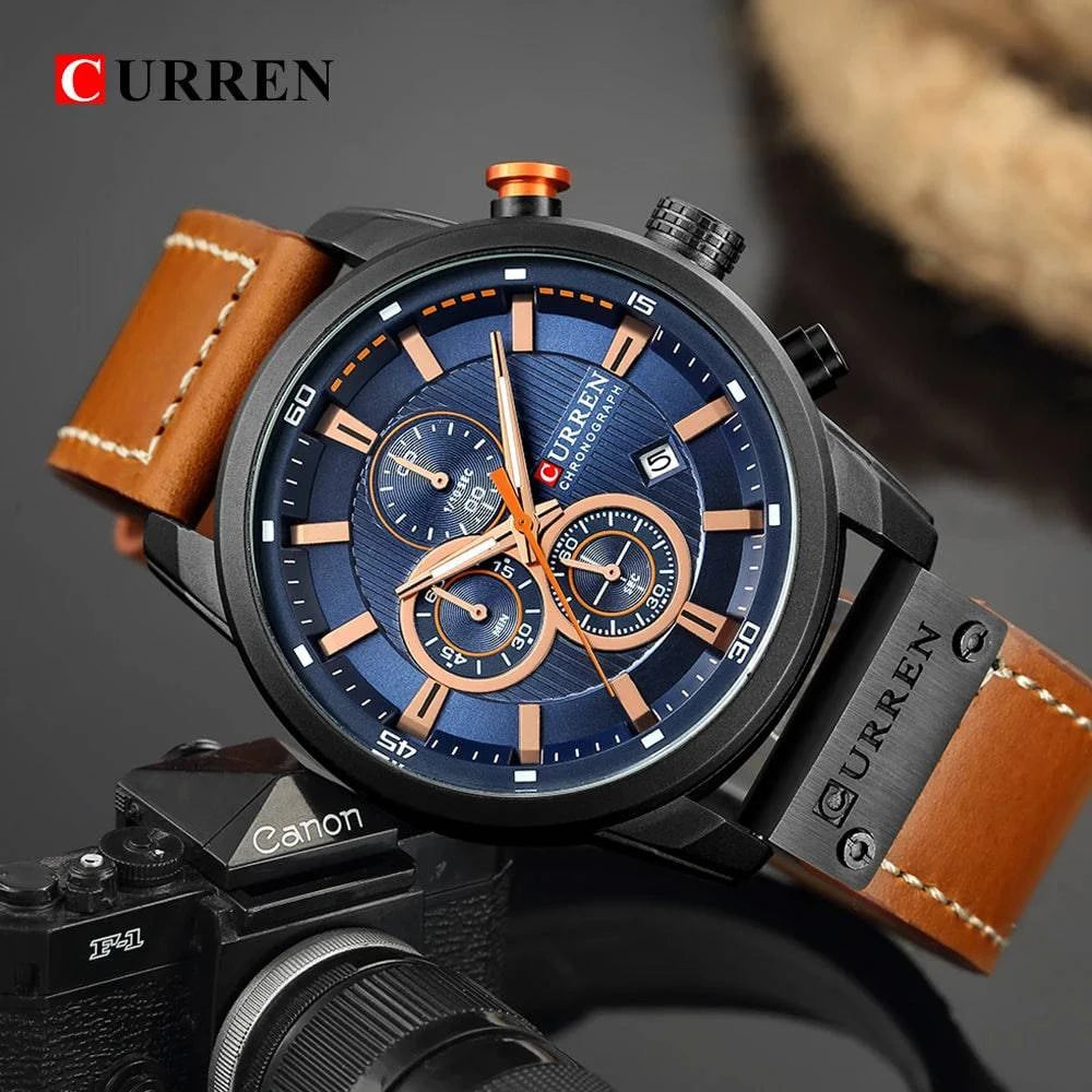 CURREN Fashion Date Quartz Men Watches Top Brand Luxury Male Clock Chronograph Sport Mens Wrist Watch Hodinky Relogio Masculino - Property & Safety Tradings