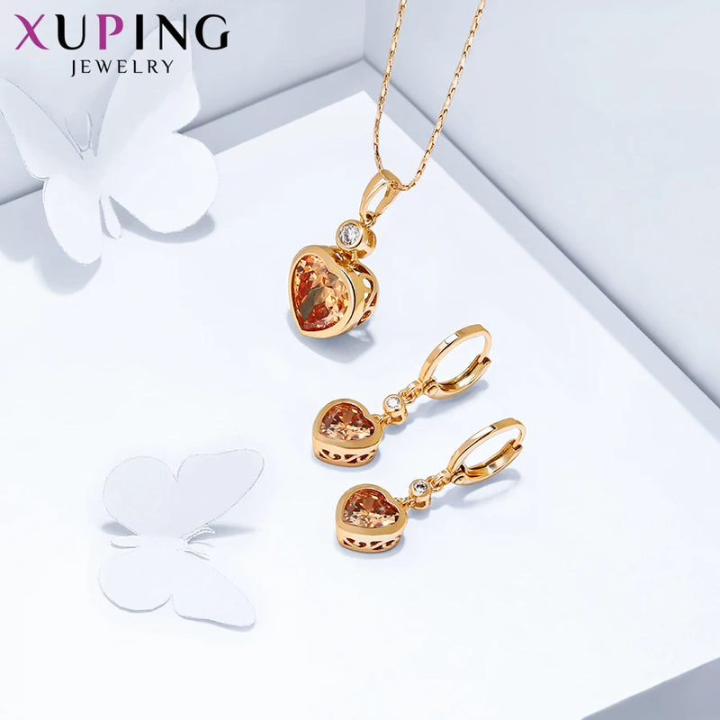 Xuping Schmuck Mode Charme Herz Geformt Stil Hohe Qualität Frauen Schmuck Set 64589