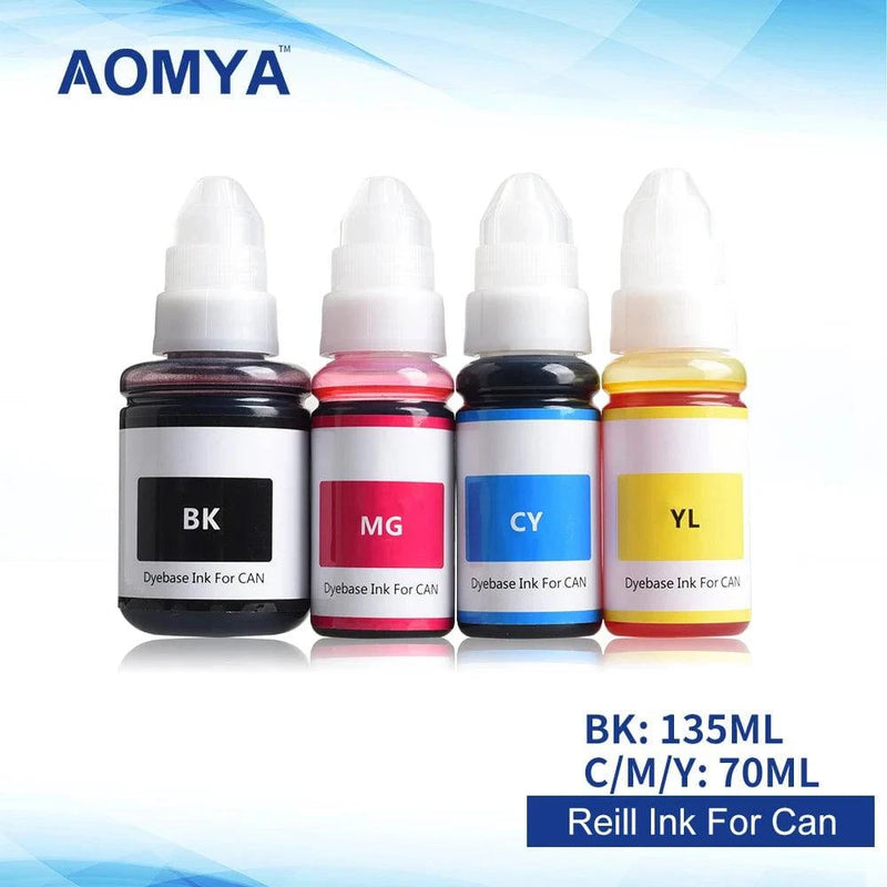 Aomya Refill Dye ink for Canon GI-490 GI 490 790 GI-790 GI-890 Pixma G3100 G1000 G1100 G1400 G2400 G3400 G2000 G2100 Printer/Set - PST PS Tradings