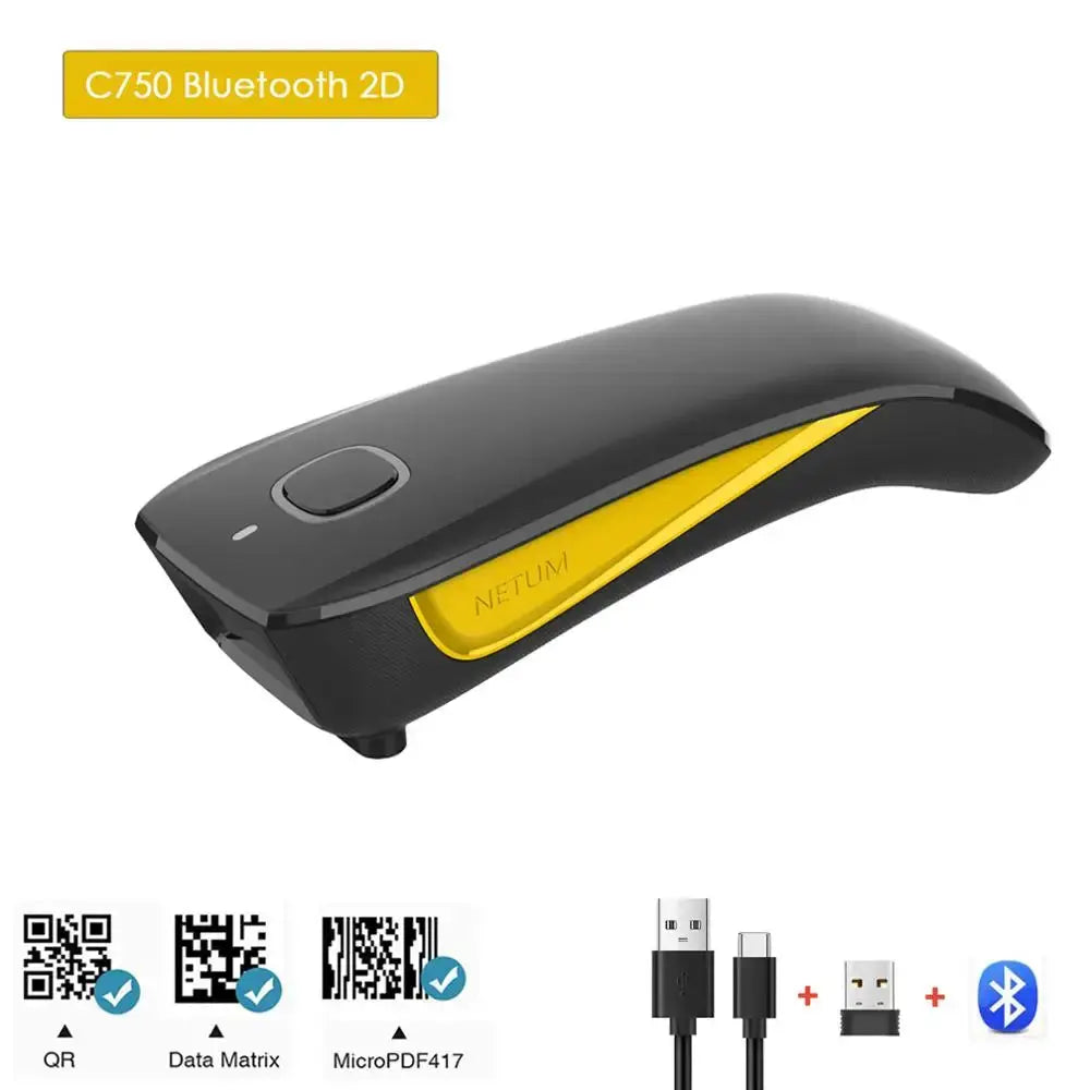 NETUM C750 Bluetooth QR 2D Barcode Scanner AND C830 Wireless Laser 1D usb Bar Code Reader for IOS Android Windows Mobile Payment - Property & Safety Tradings