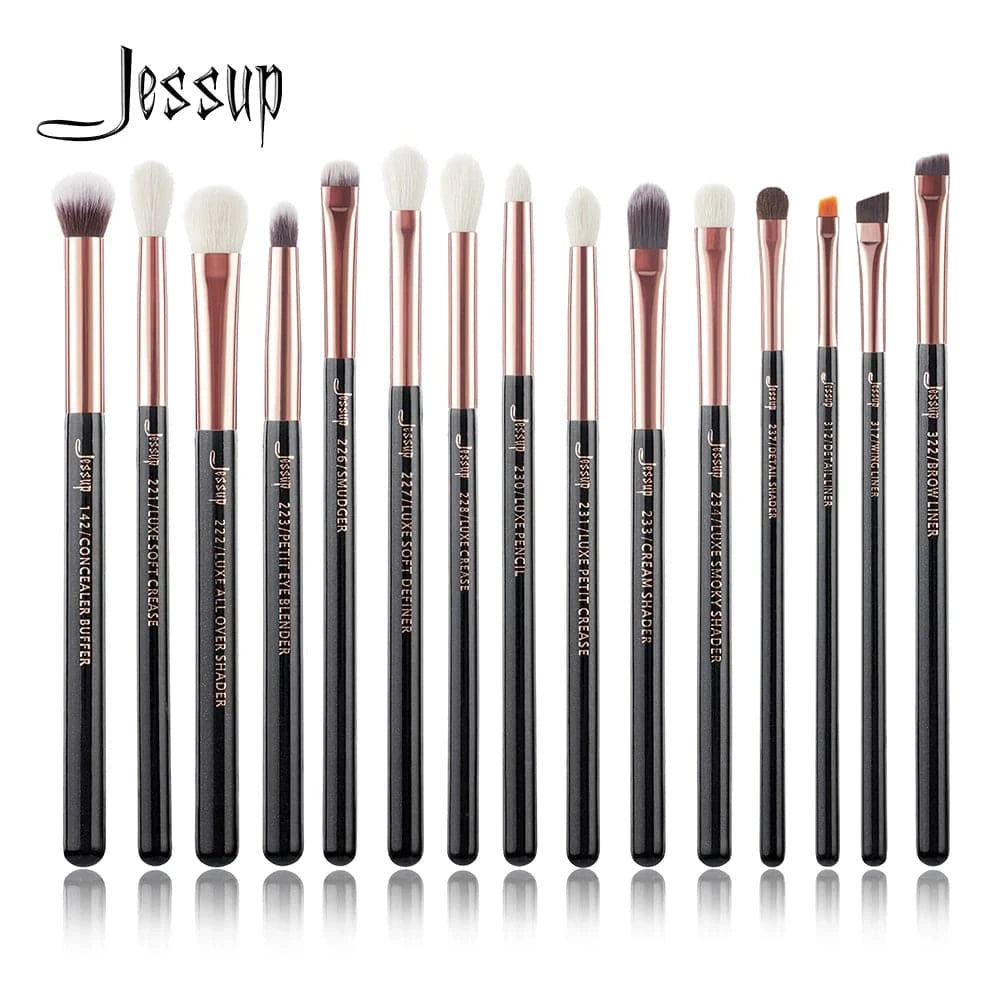 Jessup Professional Makeup Brushes Set 15pcs Make up Brush Pearl White/Silver Tools kit Eye Liner Shader natural-synthetic hair - PST PS Tradings