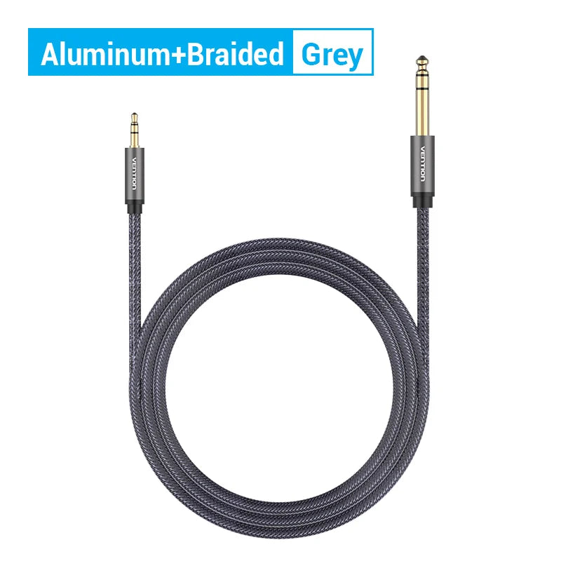 Tions 3,5mm zu 6,35mm Adapter Aux Kabel für Mixer Verstärker Gold Überzogene 3,5 Klinke auf 6,5 Klinke 0,5 m 3m 5m Aux Cabo Stecker auf Stecker