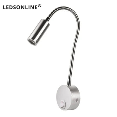 Wand Lampe 3W Home Hotel Loft Nacht Lesen Buch Schwarz Silber Licht Flexiable AUF/OFF Schalter 90-260V Spot LED Lampe