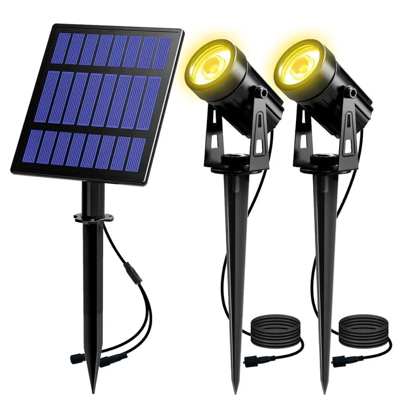 Solarbetriebener Strahler, IP65, Solar-LED-Licht, für den Außenbereich, Landschaft, Hof, Garten, Baum, separat Lampe, Aluminium, rostfrei, Solarlampe