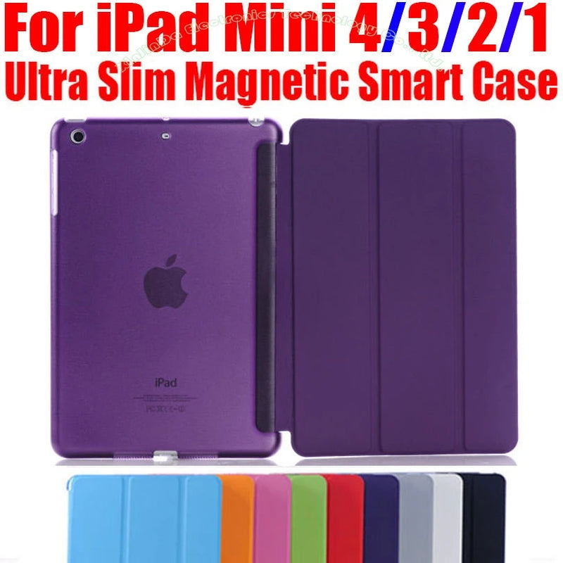 Smart Cover For iPad Mini 1 2 3 4 5 6 7.9 inch Ultra Slim PU Leather Case + PC translucent back case for Apple ipad mini 5 4 3 2 - PST PS Tradings