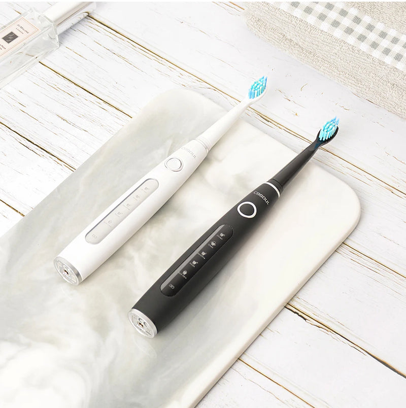 Electric Toothbrush Sonic Rechargeable Top Quality Smart Chip Toothbrush Head Replaceable Whitening Healthy Best Gift ! - PST PS Tradings