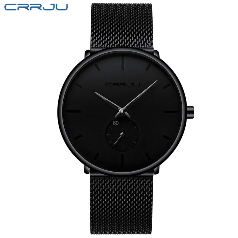 CRRJU Fashion Mens Watches Top Brand Luxury Quartz Watch Men Casual Slim Mesh Steel Waterproof Sport Watch Relogio Masculino - Property & Safety Tradings