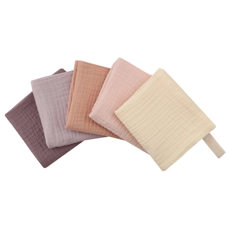 5 Pcs Towel Baby Face Cloth Baby Bath Towel Handkerchief Cotton Burp Cloth Soft Absorbent Gauze Kindergarten Washcloth - PST PS Tradings