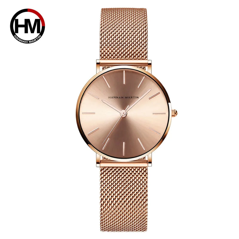 Drop Shipping A++++ Quality Stainless Steel Band Japan Quartz Movement Waterproof Women Full Rose Gold Ladies Luxury Wrist Watch - Property & Safety Tradings