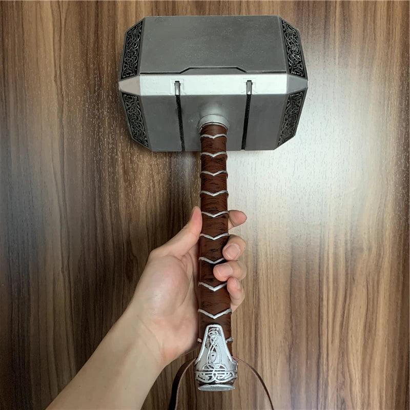 44cm Thor's Hammer Cosplay 1:1 Thunder Hammer Weapons Model Kids Gift Avengers Superhero Role Playing Captain America Iron Man