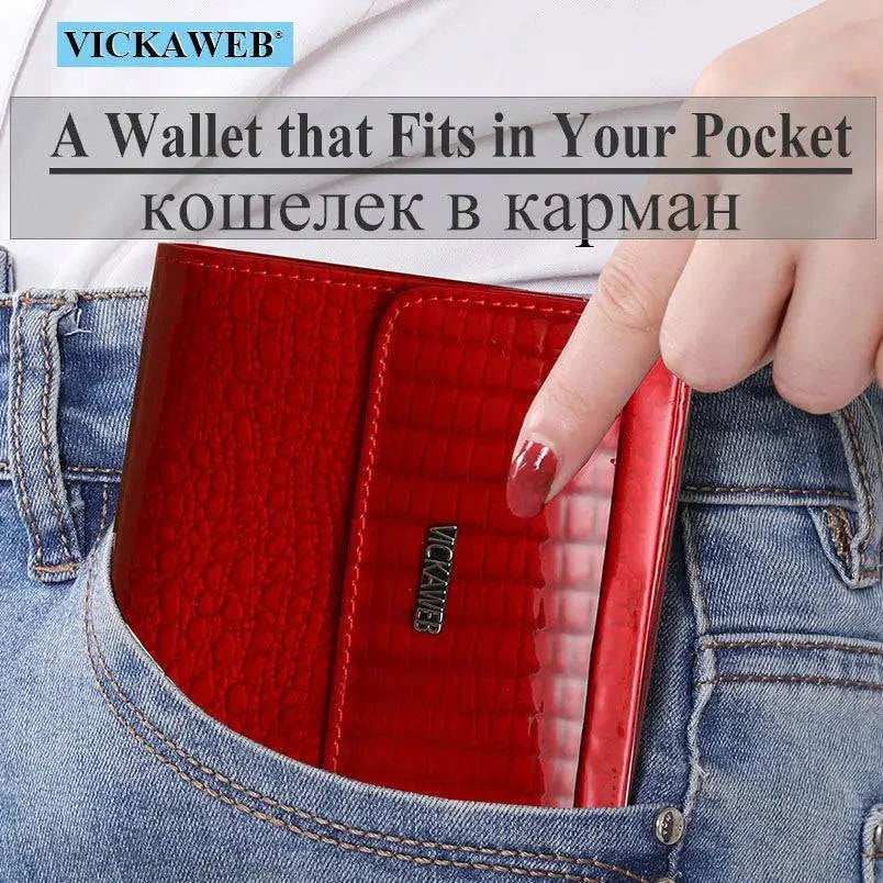 VICKAWEB Mini Wallet Women Genuine Leather Wallets Fashion Alligator Hasp Short Wallet Female Small Woman Wallets And Purses 209 - PST PS Tradings