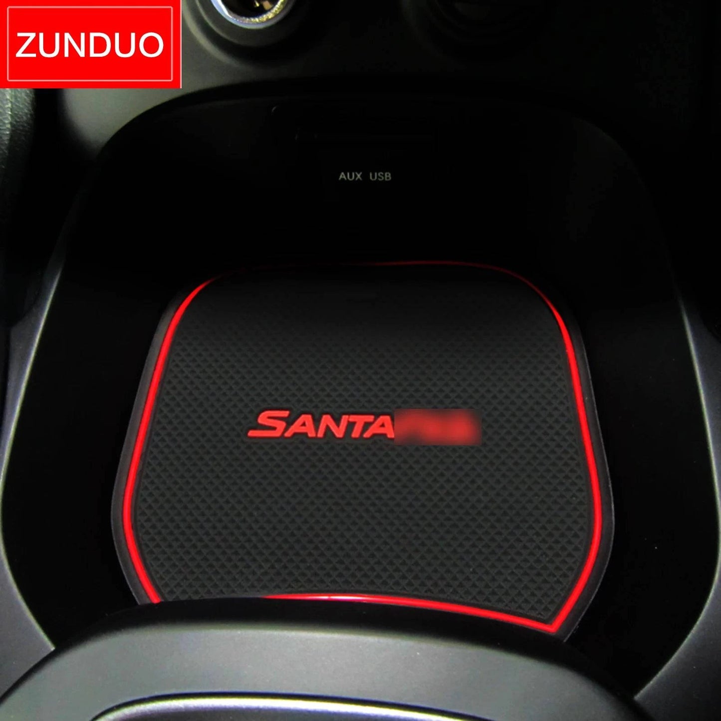 Anti-Slip Gate Slot Cup Mat for Hyundai Santa Fe 2013 - 2018 2017 2016 DM Maxcruz Grand SantaFe Car Accessories Mats Pad Rubber - PST PS Tradings