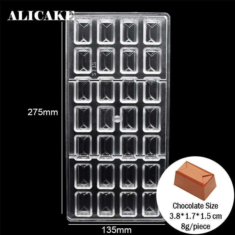 Polycarbonate Chocolate Molds for Chocolate Professional Baking Candy Bonbons Bar Acrylic Mould Confectionery Bakery Utensils - Property & Safety Tradings