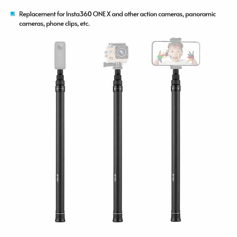 Invisible Selfie Stick For Insta360 X3 / ONE X2 GO 2 / ONE RS 70cm 1.2m Carbon Fiber Extension Rod Insta 360 ONE X 2 Accessory - PST PS Tradings