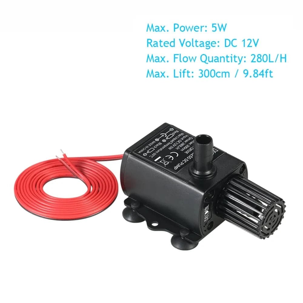 Mini USB Water Pump Ultra-quiet Brushless Submersible Fountain Aquarium Waterproof Circulating 300L/H Lift Water Pump 5V 4.8W - PST PS Tradings