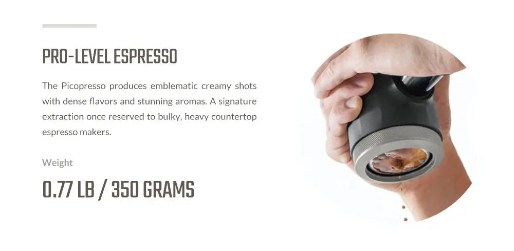 WACACO Picopresso Portable Espresso Maker, Specialty Coffee Machine, 18 Bar Pressure Travel Coffee,  Gift, New Year - Property & Safety Tradings