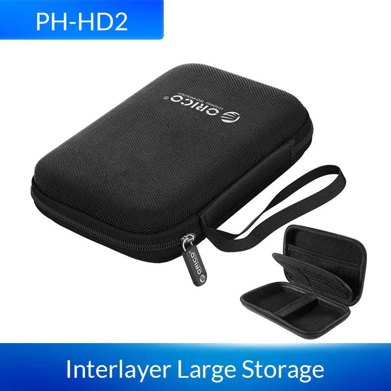 ORICO 2.5 Hard Disk Case Portable HDD Protection Bag for External 2.5 inch Hard Drive/Earphone/U Disk Hard Disk Drive Case Black - PST PS Tradings