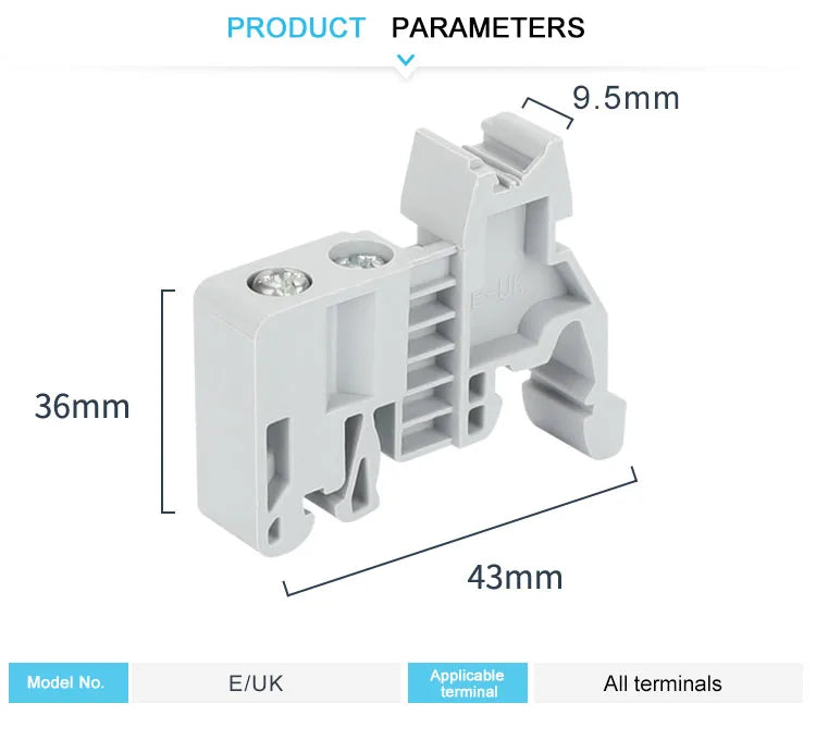 End Bracket Stop For NS35 DIN Rail Terminal Block E/UK E/UK2 EW35 WKF35 249-117 End Clamp For Universal Connector Marker Holder - PST PS Tradings