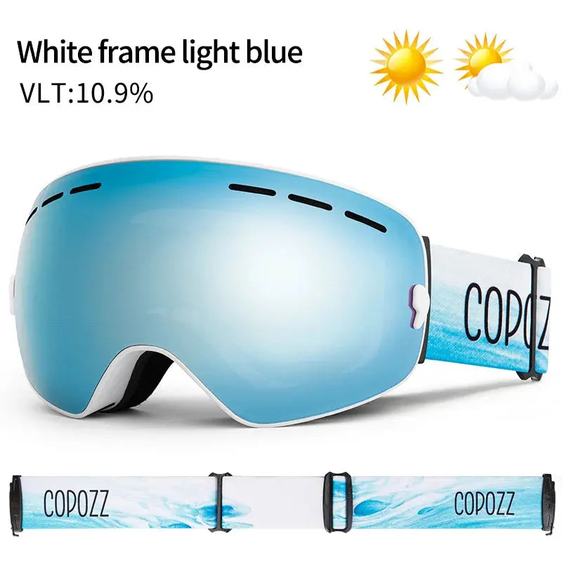 COPOZZ Brand Professional Ski Goggles Double Layers Lens Anti-fog UV400 Big Ski Glasses Skiing Snowboard Men Women Snow Goggles - Property & Safety Tradings