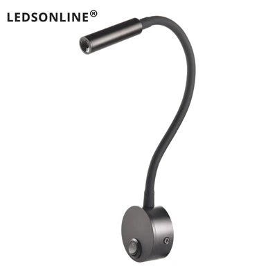 Wand Lampe 3W Home Hotel Loft Nacht Lesen Buch Schwarz Silber Licht Flexiable AUF/OFF Schalter 90-260V Spot LED Lampe