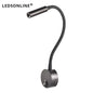 Wand Lampe 3W Home Hotel Loft Nacht Lesen Buch Schwarz Silber Licht Flexiable AUF/OFF Schalter 90-260V Spot LED Lampe