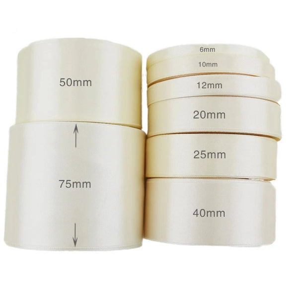 Ivory Satin Ribbon Wholesale Gift Wrapping Christmas ribbons - PST PS Tradings