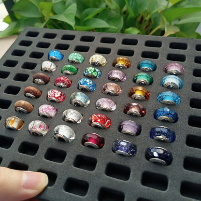 2024 New Original 100% 925 Sterling Silver Glass Bead Wood Stone Murano Flower Charms Fit Pan Brand Bracelet DIY Women Jewelry