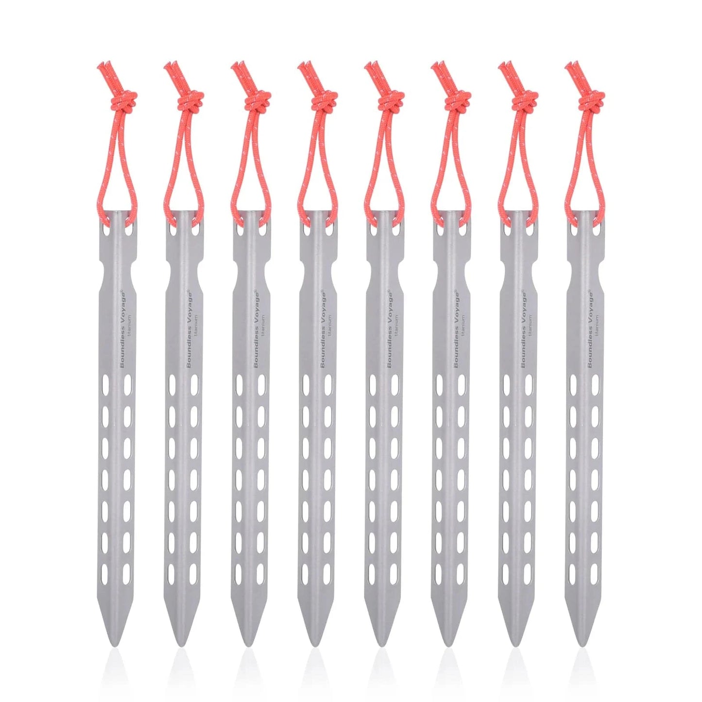 Boundless Voyage Titanium Pegs Outdoor Camping V-type Tent Stakes Portable Tent Titanium Nail Ti4008P - Property & Safety Tradings