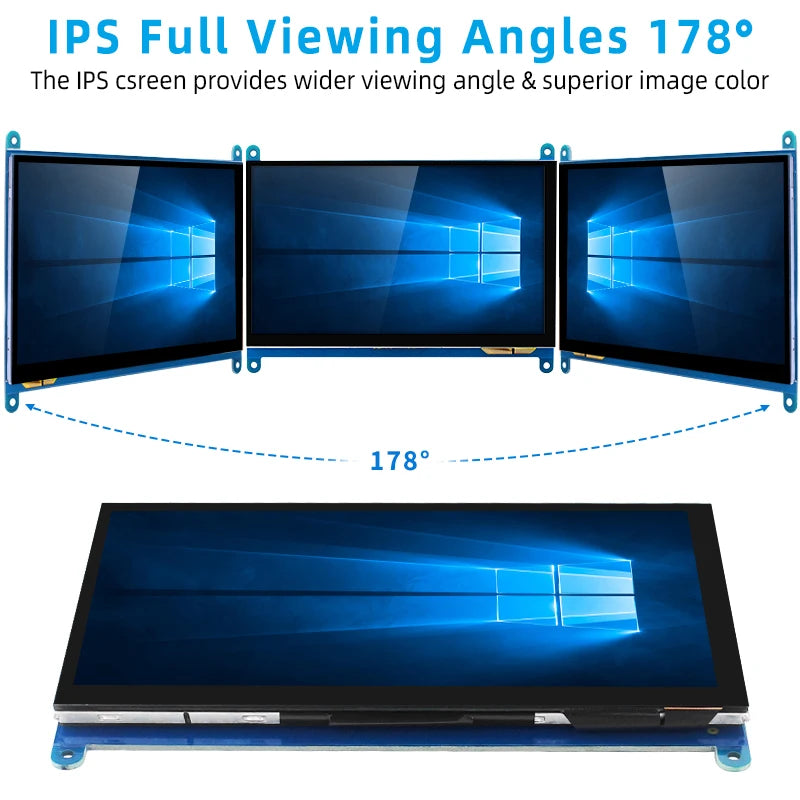 7-Zoll-Touchscreen Raspberry Pi 5 kapazitives HDMI-kompatibles TFT-LCD für Orange Pi 5 Plus 3B RPI 5 4B 3B+ PC Windows AIDA64