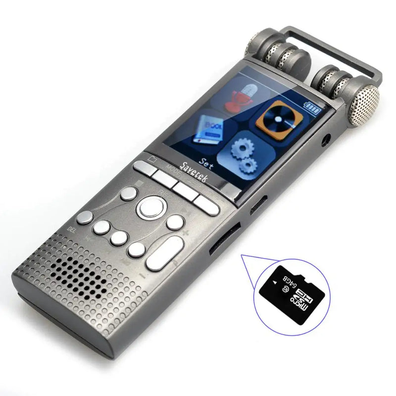 Professional Voice Activated Digital Audio Recorder 16GB 8GB USB Pen Non-Stop 100hr Recording PCM 1536Kbps External Microphone