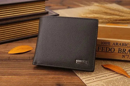 JINBAOLAI Genuine Leather Men Wallets Short Design ID Card Holder Waterproof Black Male Wallet Casual Top Quality Men Purse - PST PS Tradings