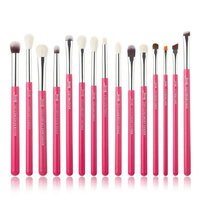 Jessup Makeup Brushes Set 15pcs Make up Brush Tools kit Eye Liner Shader natural-synthetic hair Rose Gold/Black T157 - Property & Safety Tradings