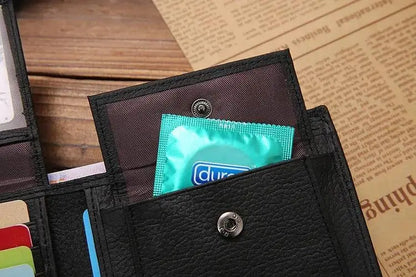 JINBAOLAI Genuine Leather Men Wallets Short Design ID Card Holder Waterproof Black Male Wallet Casual Top Quality Men Purse - PST PS Tradings