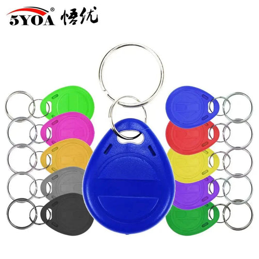 50pcs/lot EM4305 T5577 125khz Copy Rewritable Writable Rewrite keyfobs RFID Tag Key Ring Card Proximity Token Badge Duplicate - Property & Safety Tradings