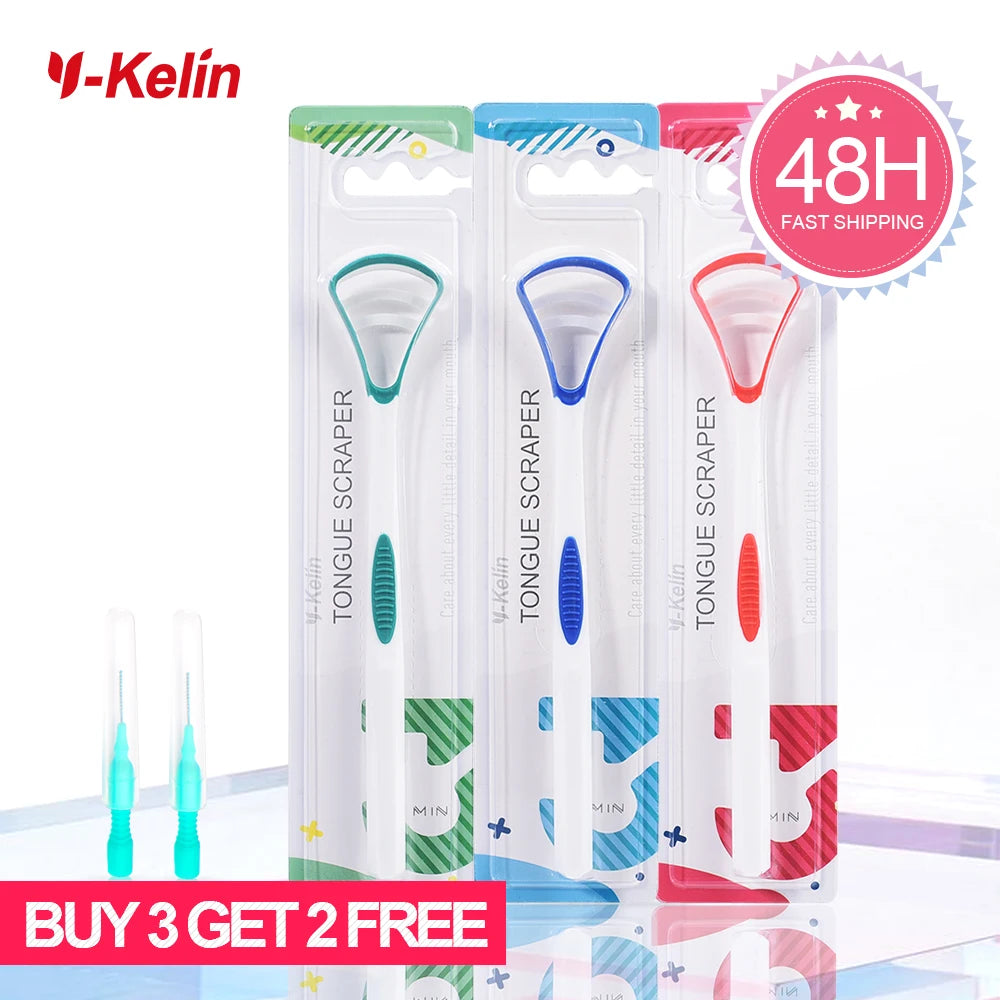 Y-Kelin Verkäufe Silikon Zunge Schaber Pinsel Reinigung Lebensmittel Grade Sondern Mundpflege Zu Halten Frische Atem 3 Farbe pack No.1